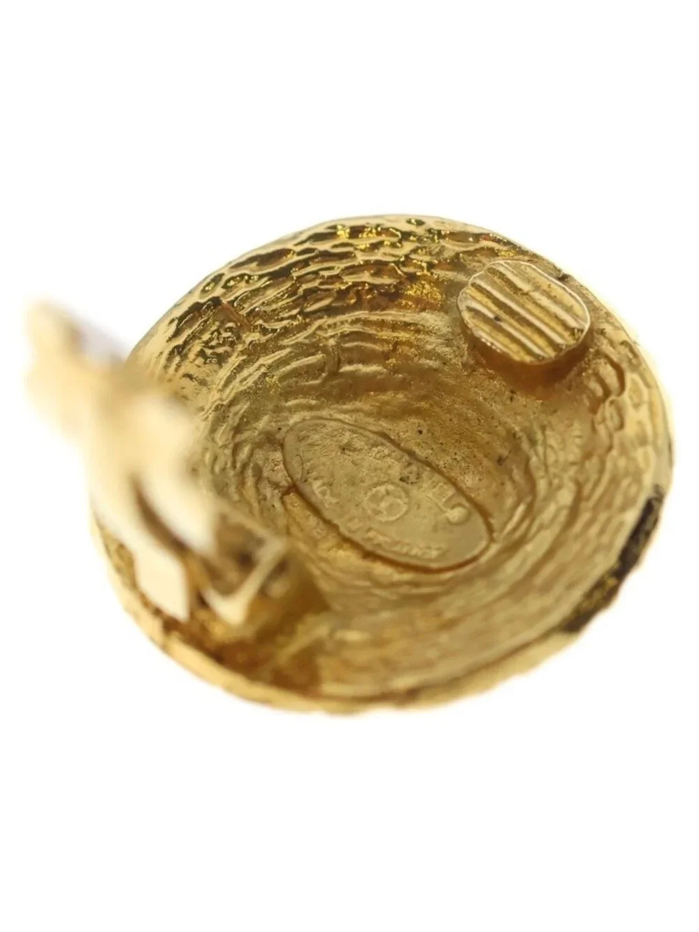 Chanel CC Logo Vintage Circle Earrings Gold
